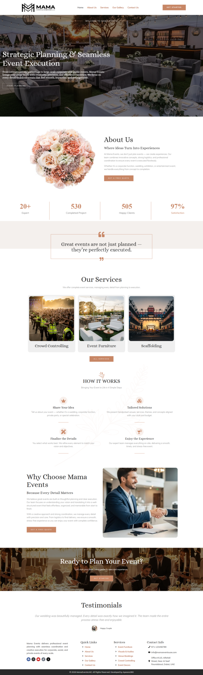 Mama Events UAE event planning and execution website