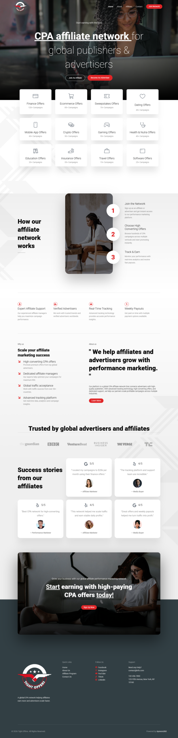 Tight Offers affiliate marketing network website